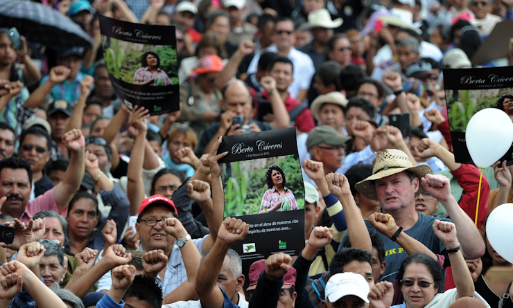 Protest over assasination of Berta Caceres